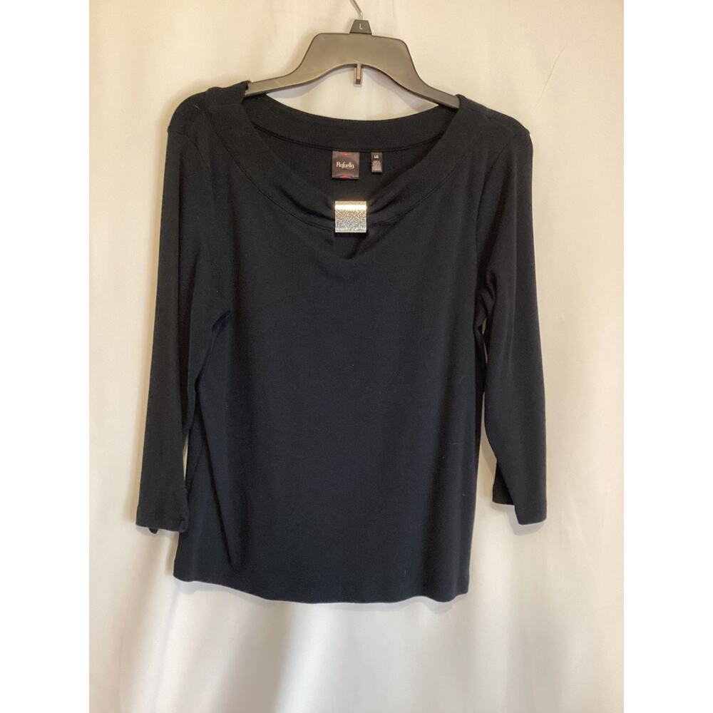 Rafaella Black Blouse With Silver Accent Large